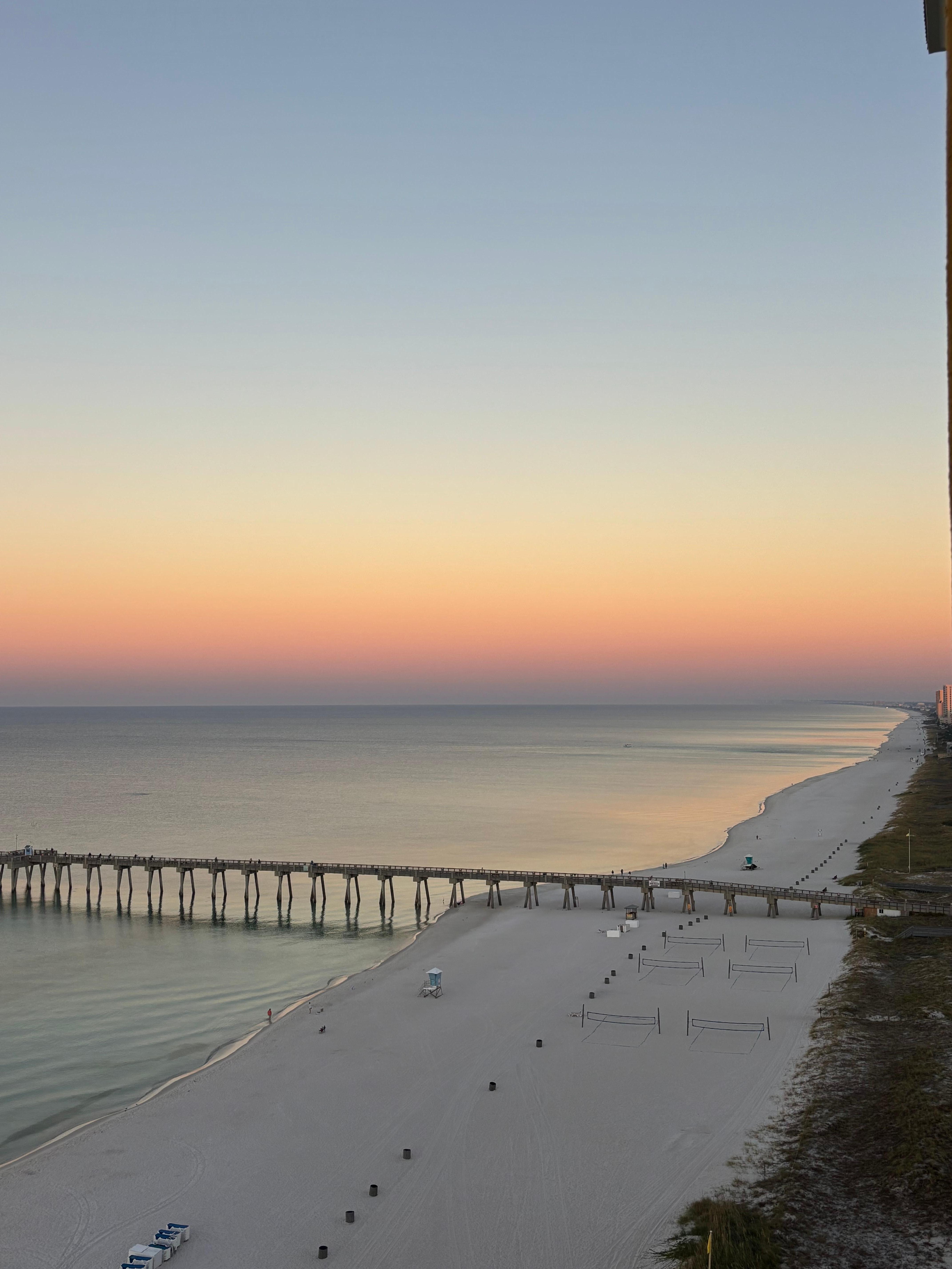 View of sunrise from balcony