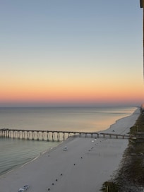 View of sunrise from balcony