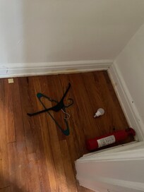Old lightbulb in bedroom closet