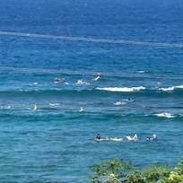 We watched the grandkids surf from the comfort of the top deck.