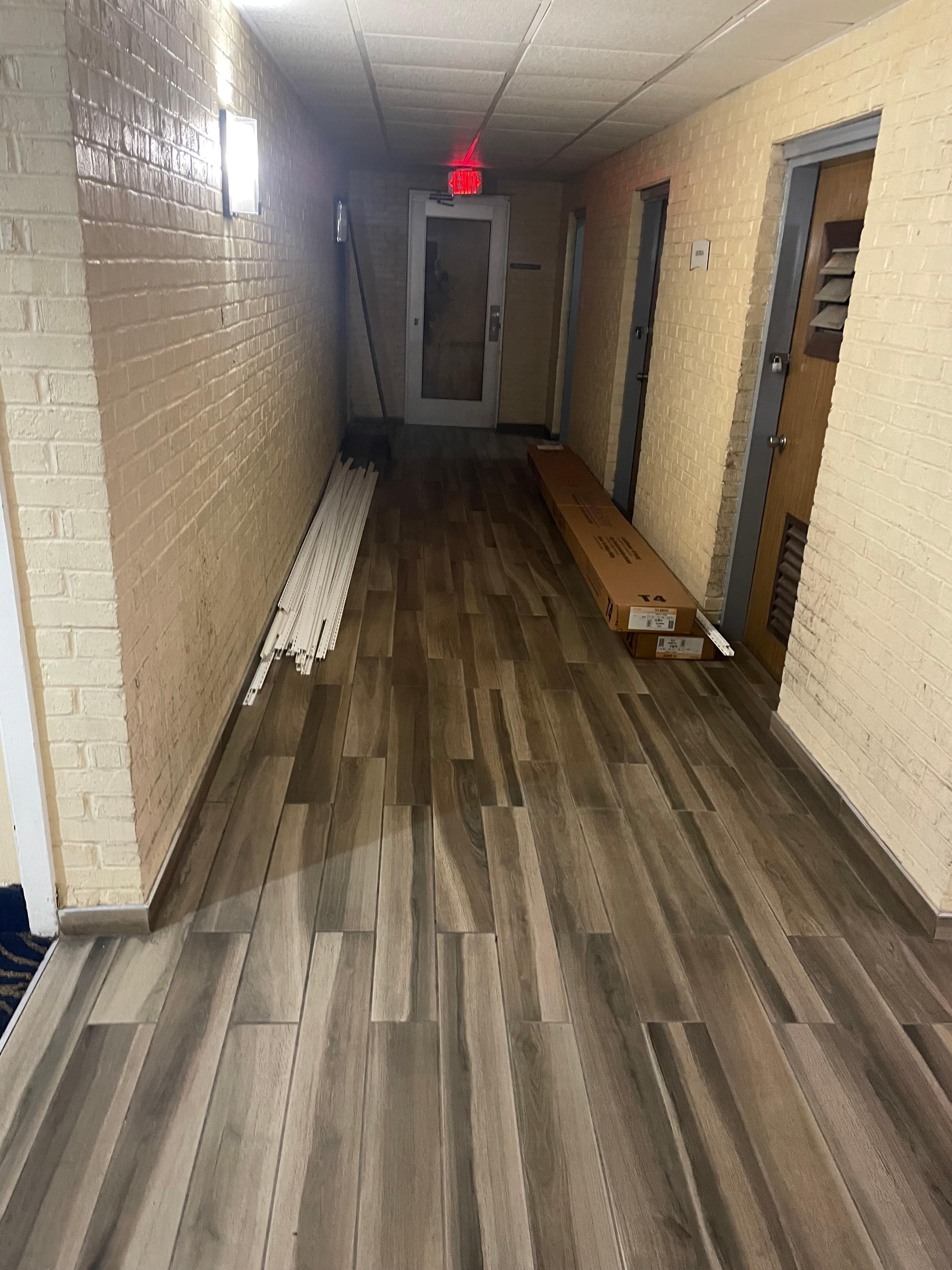 construction materials in corridors