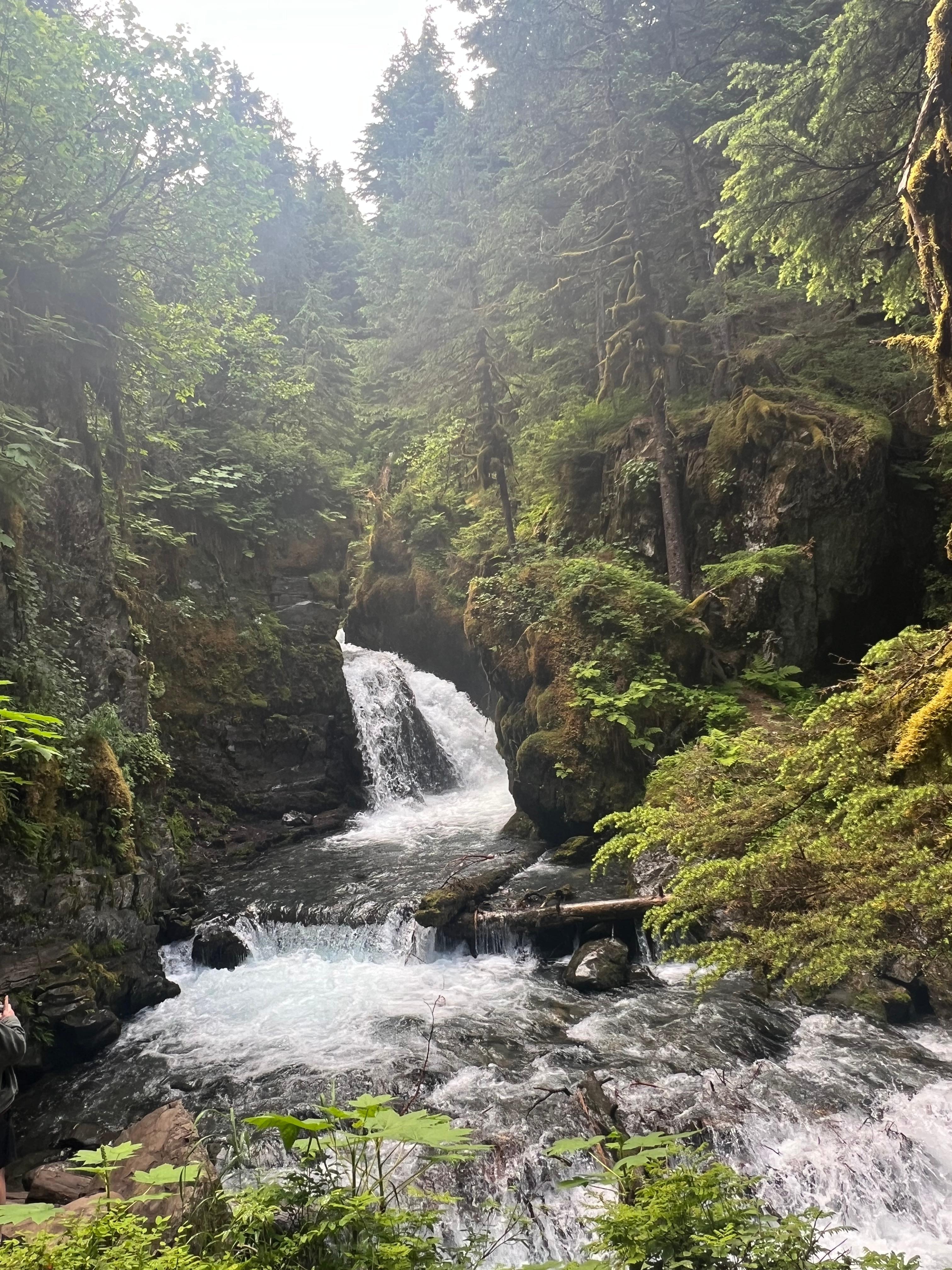 Falls are located IN the neighborhood along a short marked trail 