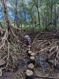 Hiking the reserve with Gabriella.