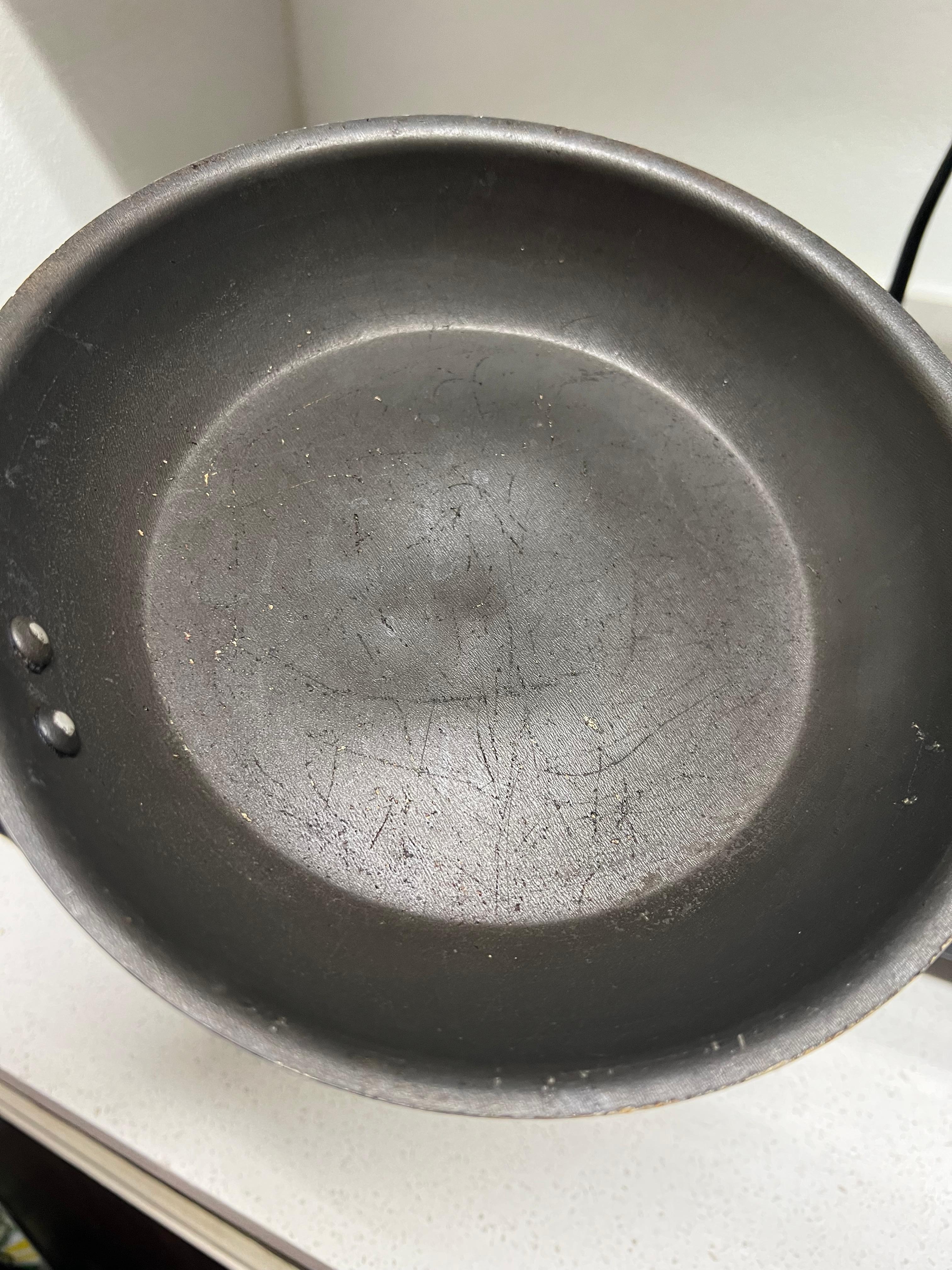 Never seen a frying pan so warped and this was the only cooking pot in the unit. 