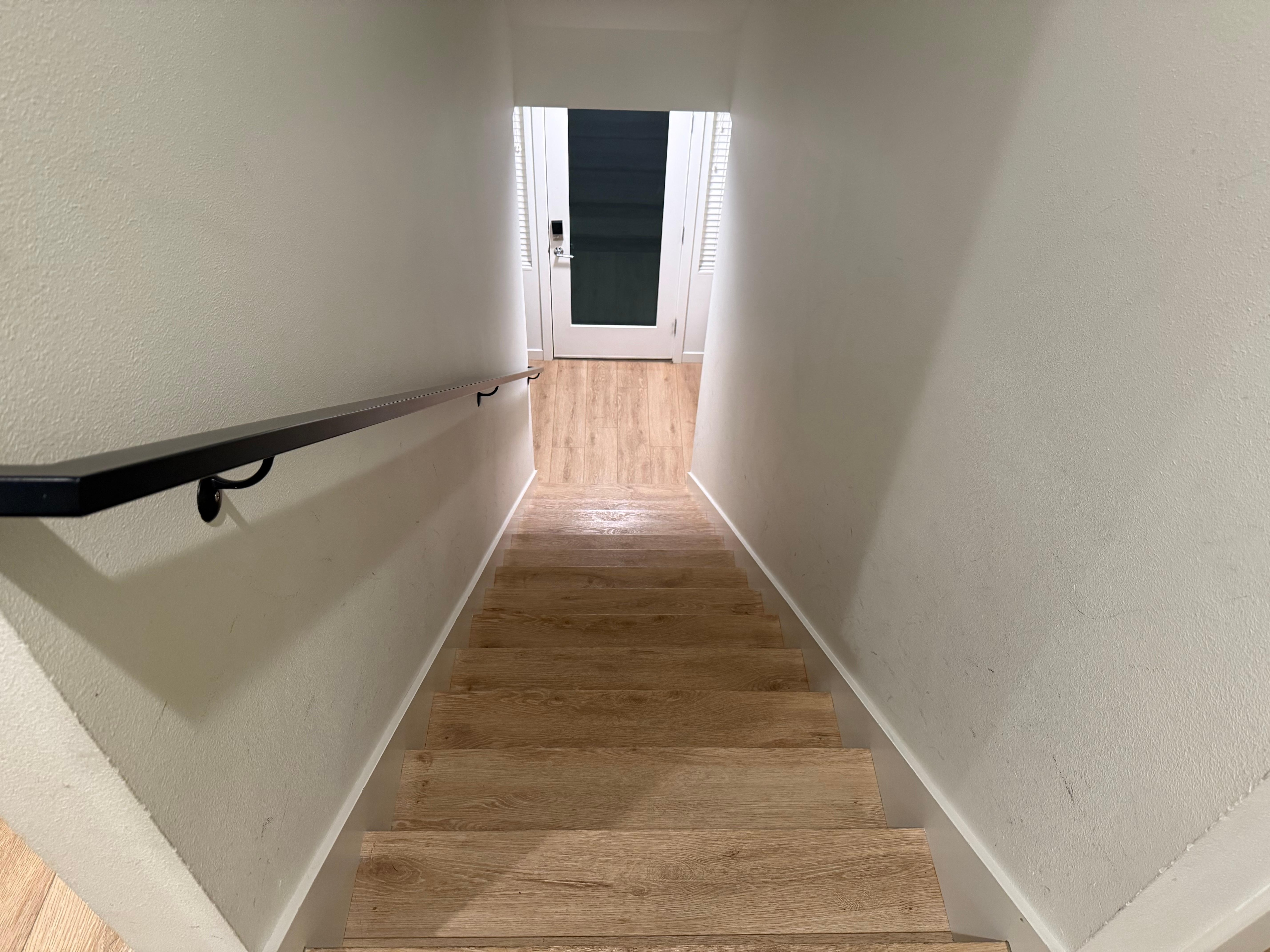 The stairs which luggage has to be carried