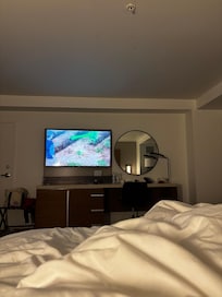 Got back to the room, got into our cozy bed and watched a show.