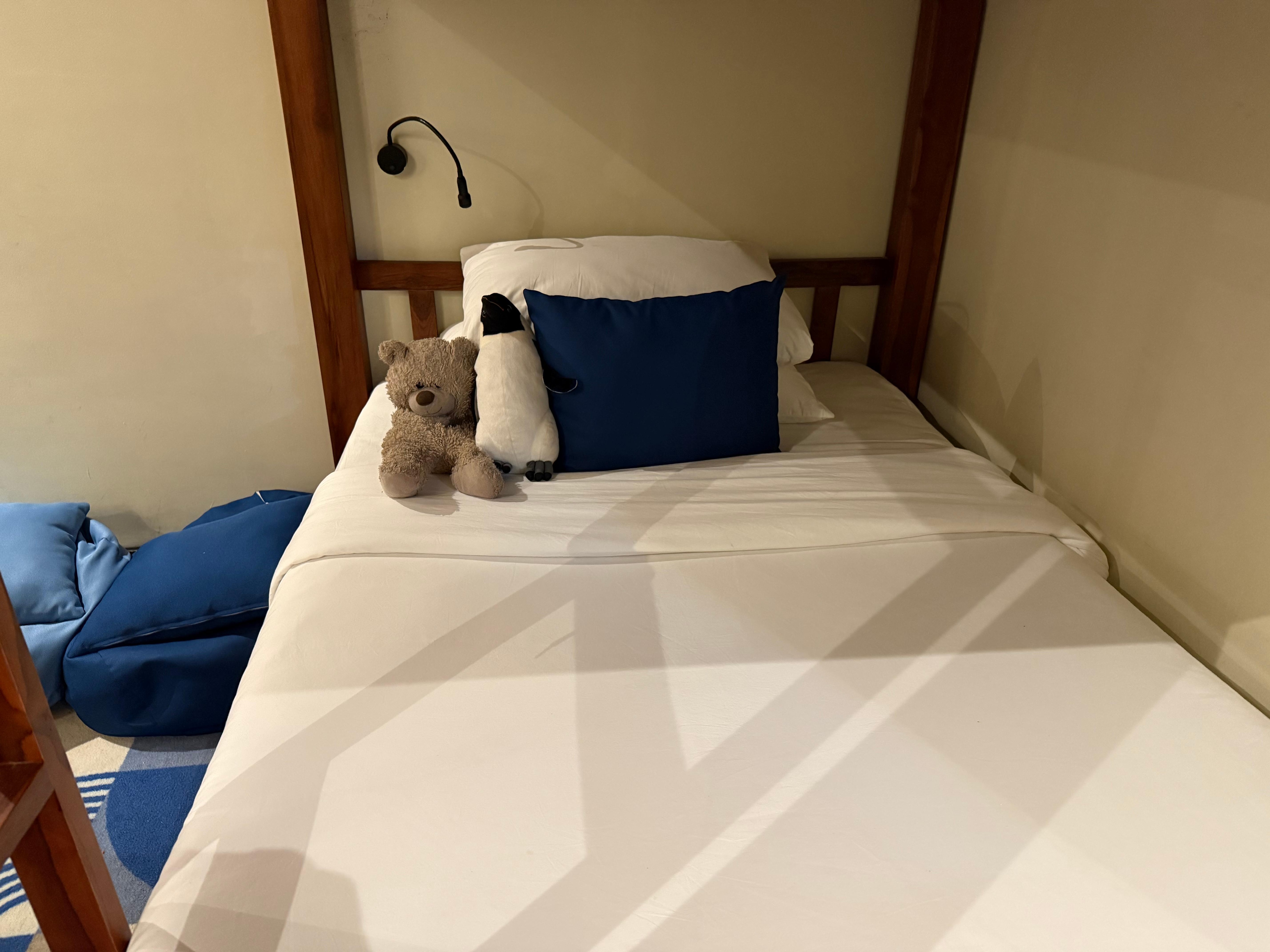 The bunk beds are great for kids.