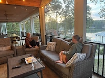 Relaxing on the screened porch!
