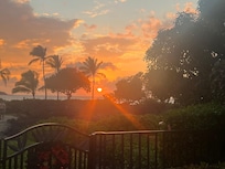 evening sunset from pool area