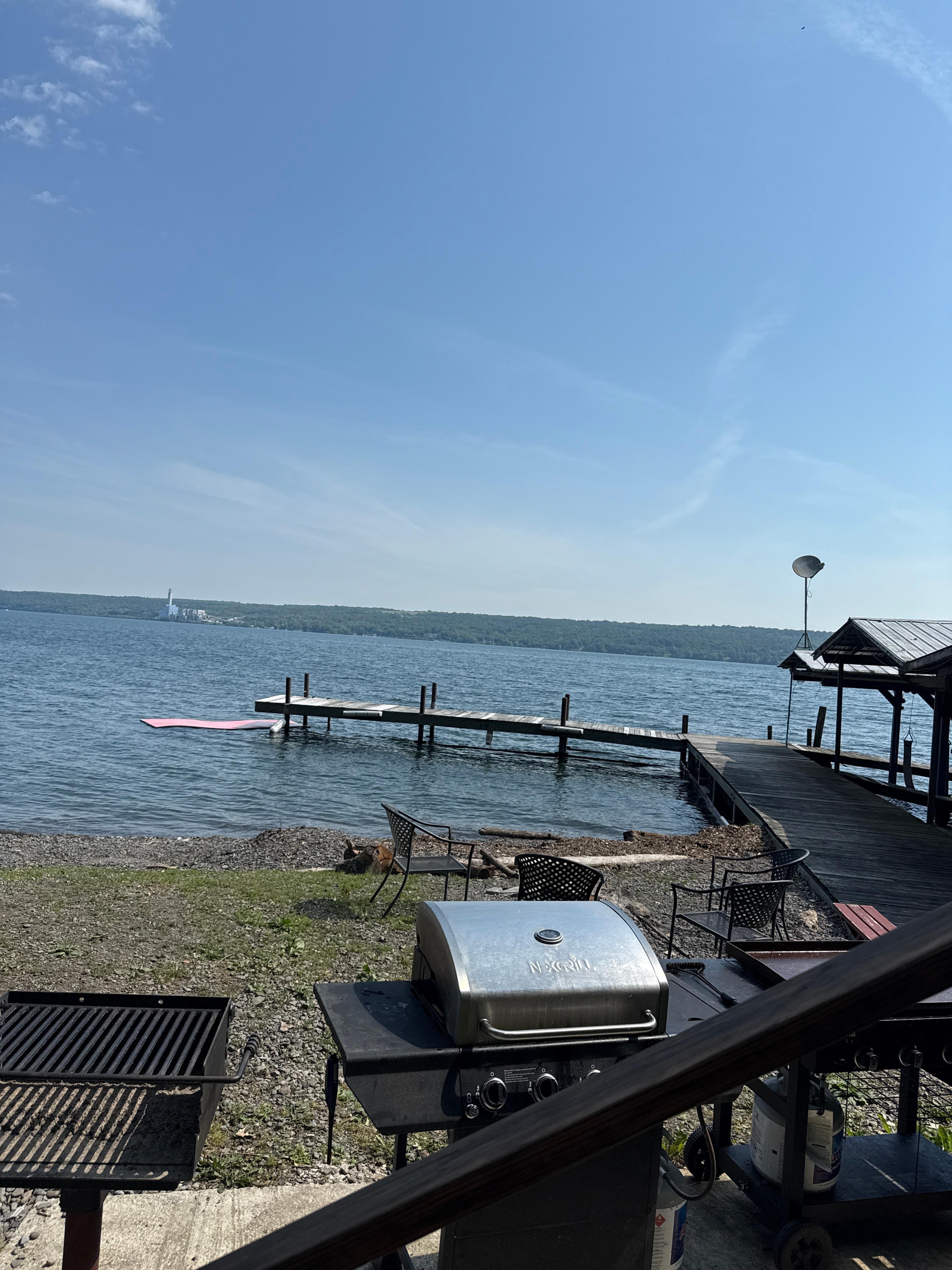 The grills, beach, and dock