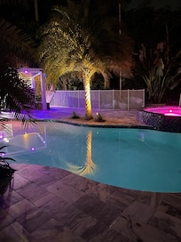 Loved the night lights by the pool in Miami colors