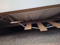 Boards under bed had been previously repaired but fell the minute my son sat on the bed.  No one could use this bed at all