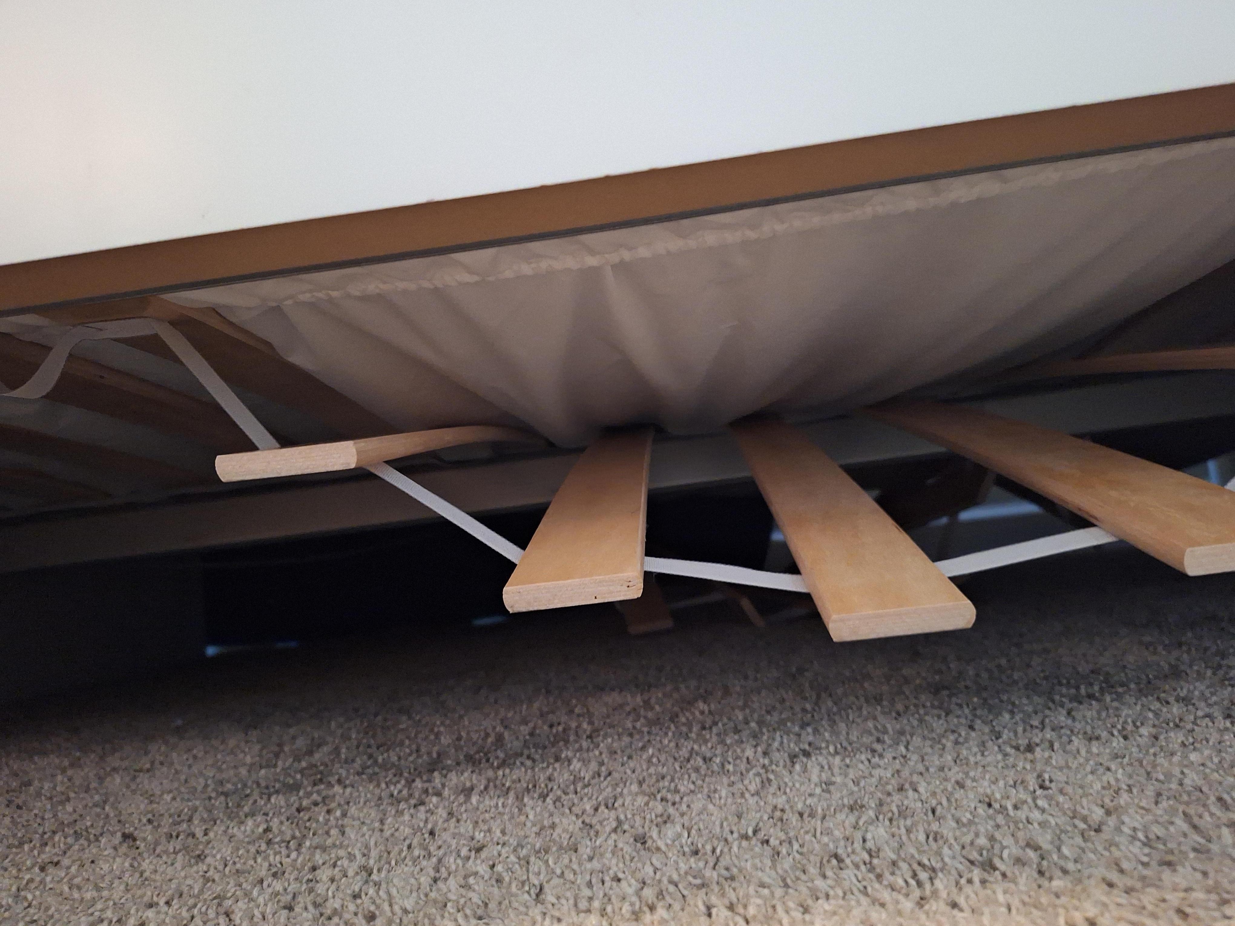 Boards under bed had been previously repaired but fell the minute my son sat on the bed. No one could use this bed at all