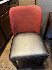 The chairs in the efficiency kitchen