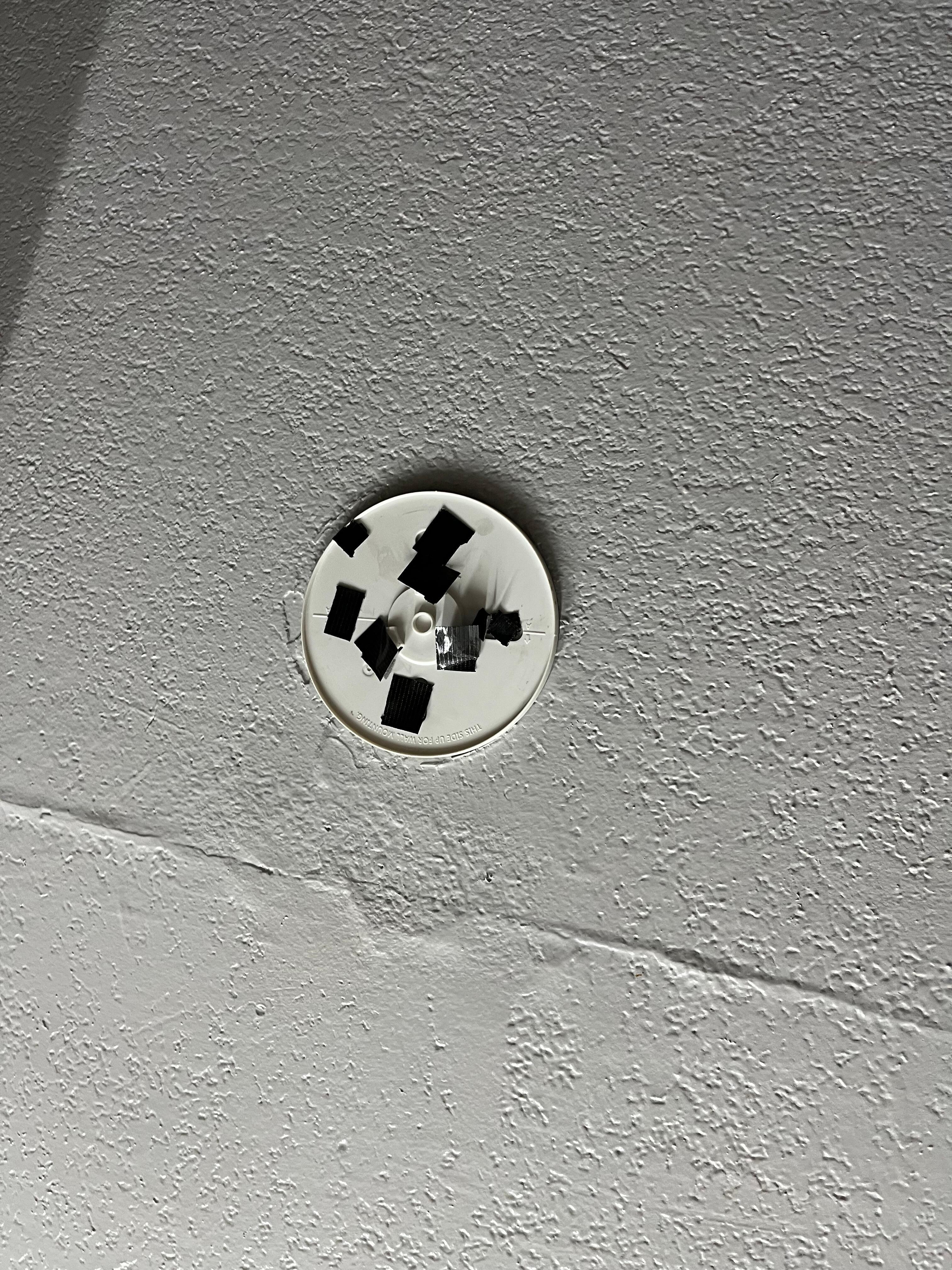 fire alarm in the room torn