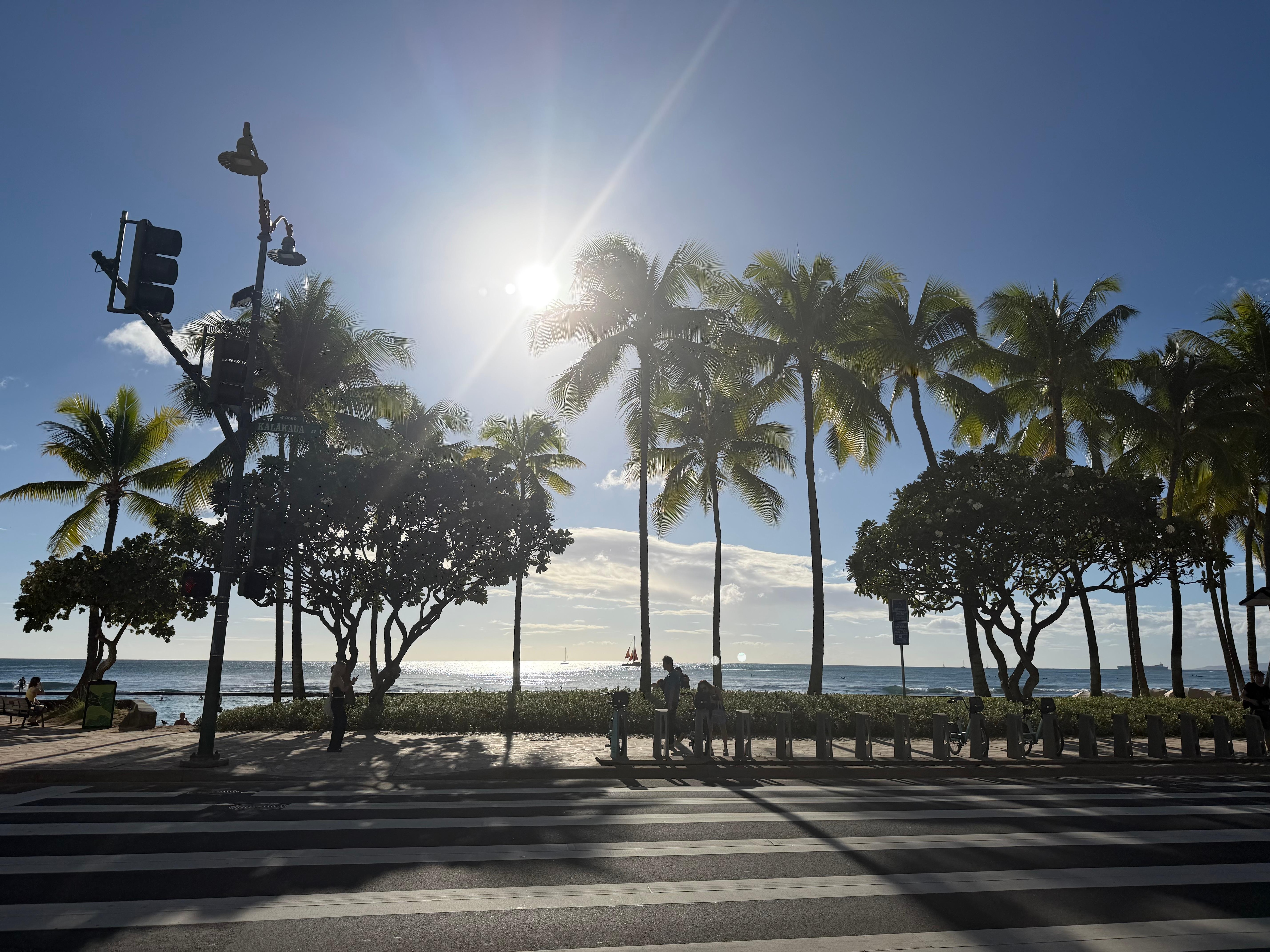Looking across street from hotel 