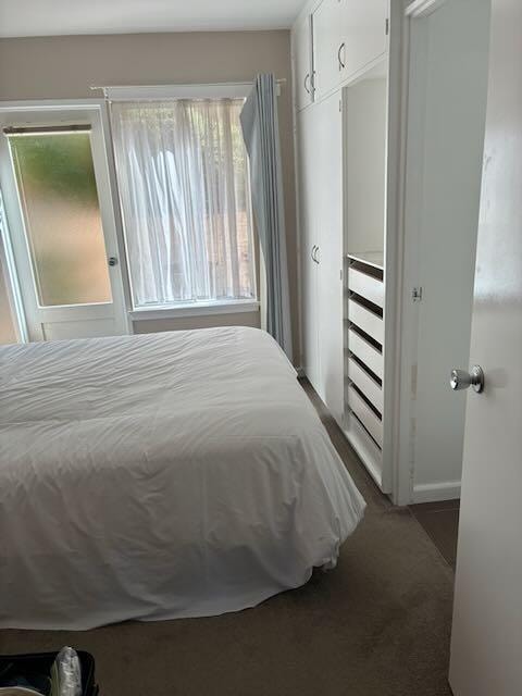 space between bed and wardrobe so narrow, unable to open doors or move comfortably. Explains why there is no photo of the bedroom on the web site