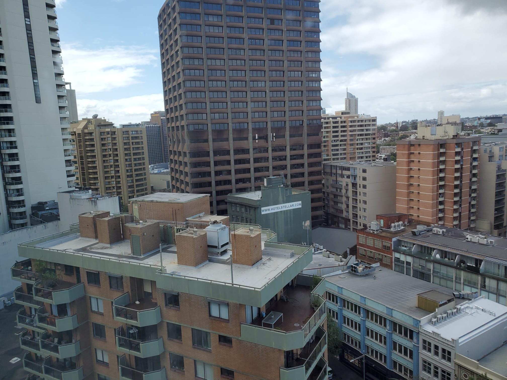 The outside view (1) from 18F Guest Room 