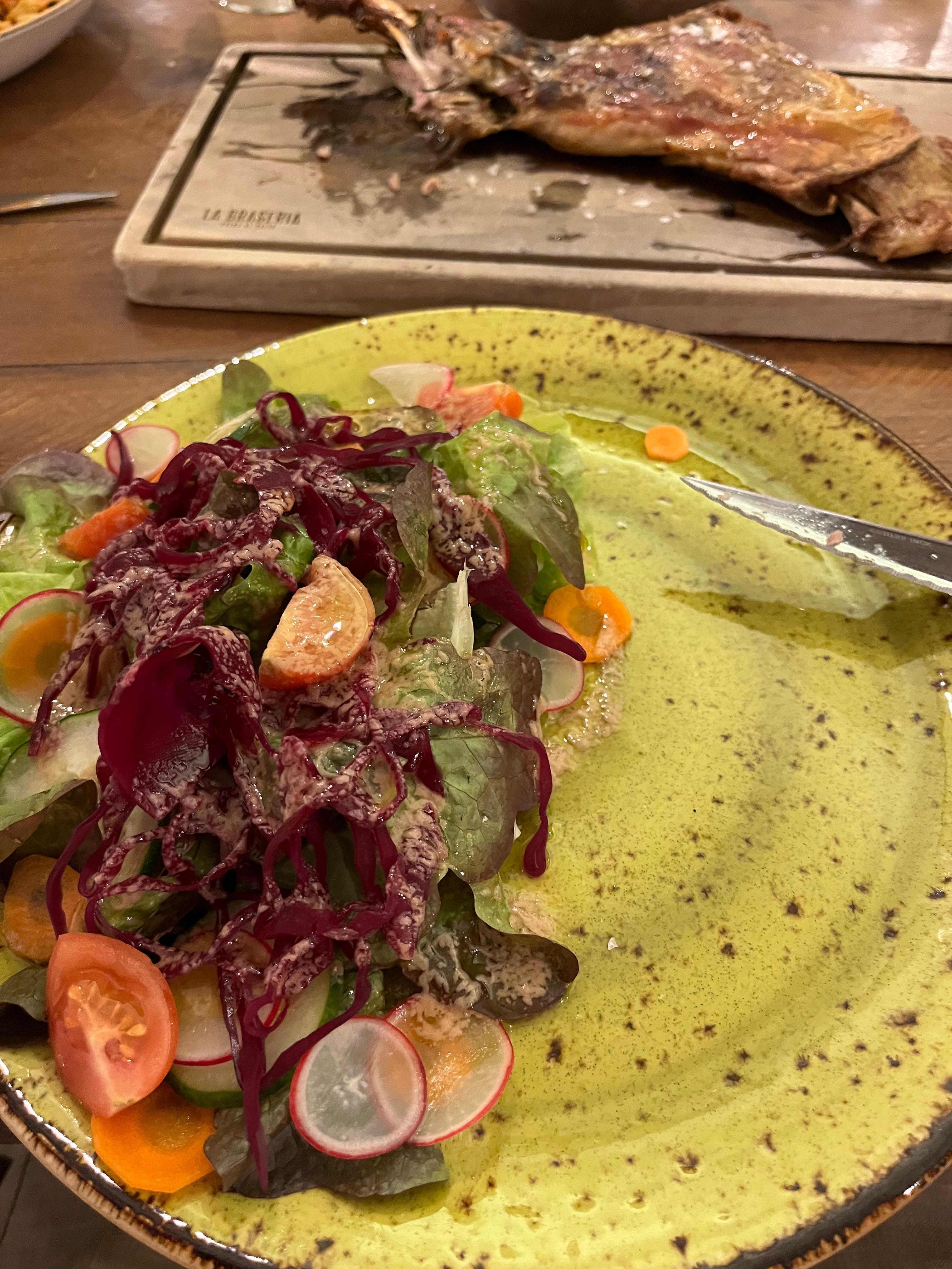 Lamb Shouder (enough for 2 people) at the La Brasserie Restaurant just 2km down the road