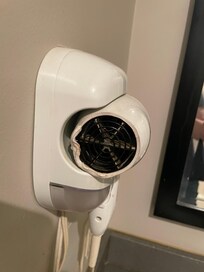 Hair dryer burned from catching fire