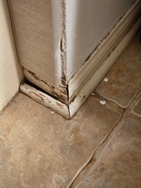 Floor trim in bathroom needing to be replaced