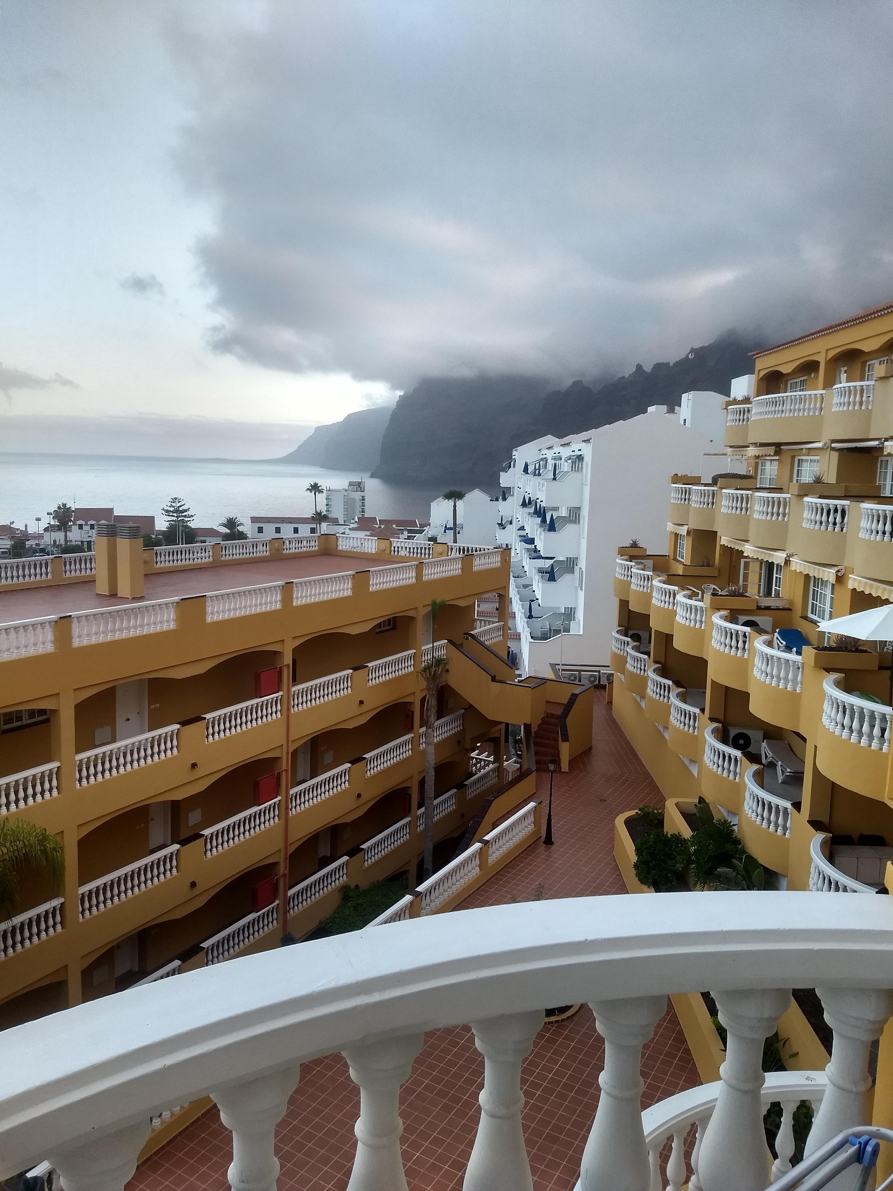 A moody view of Los Gigantes from our balcony.