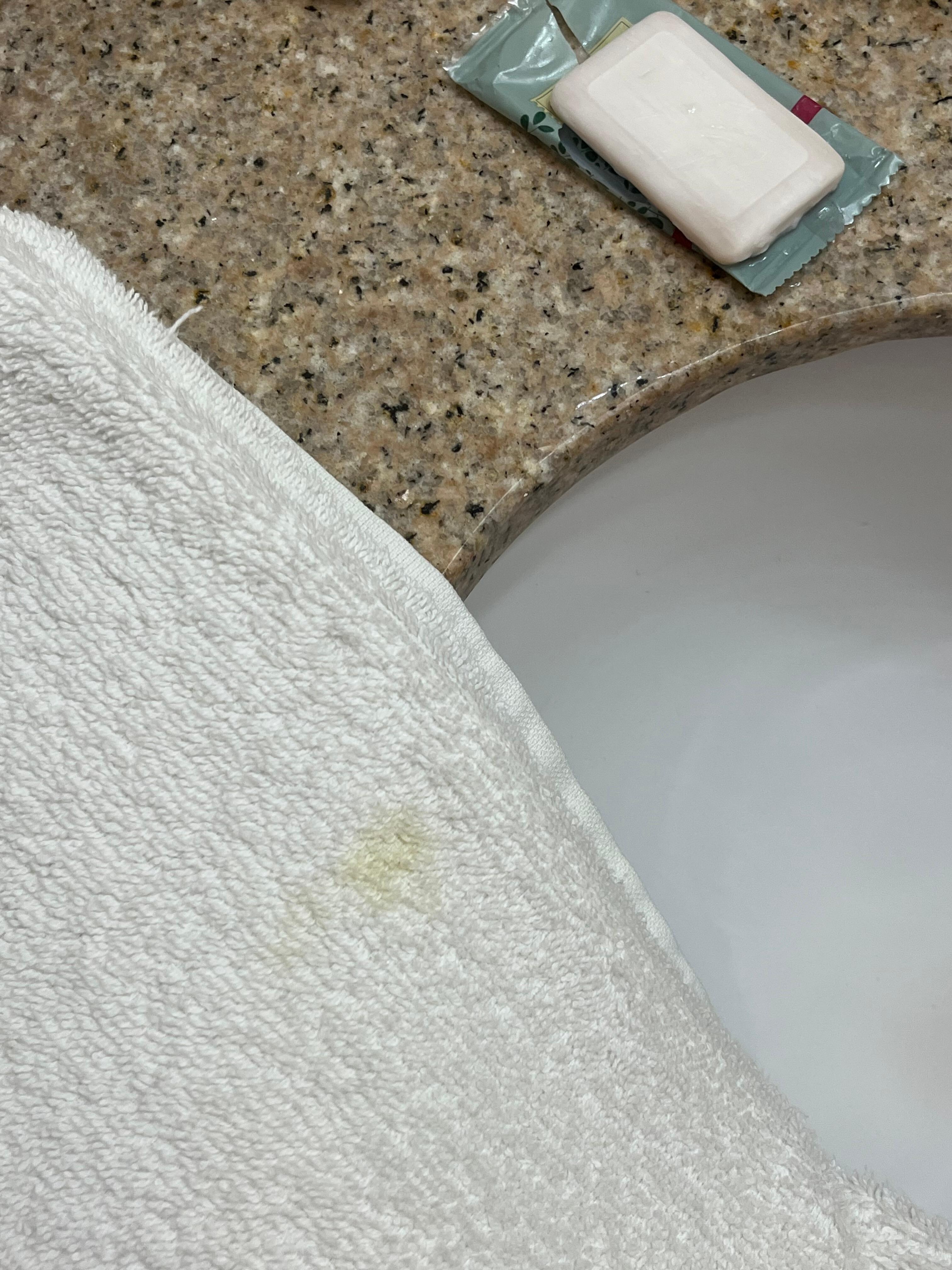 Stained towel