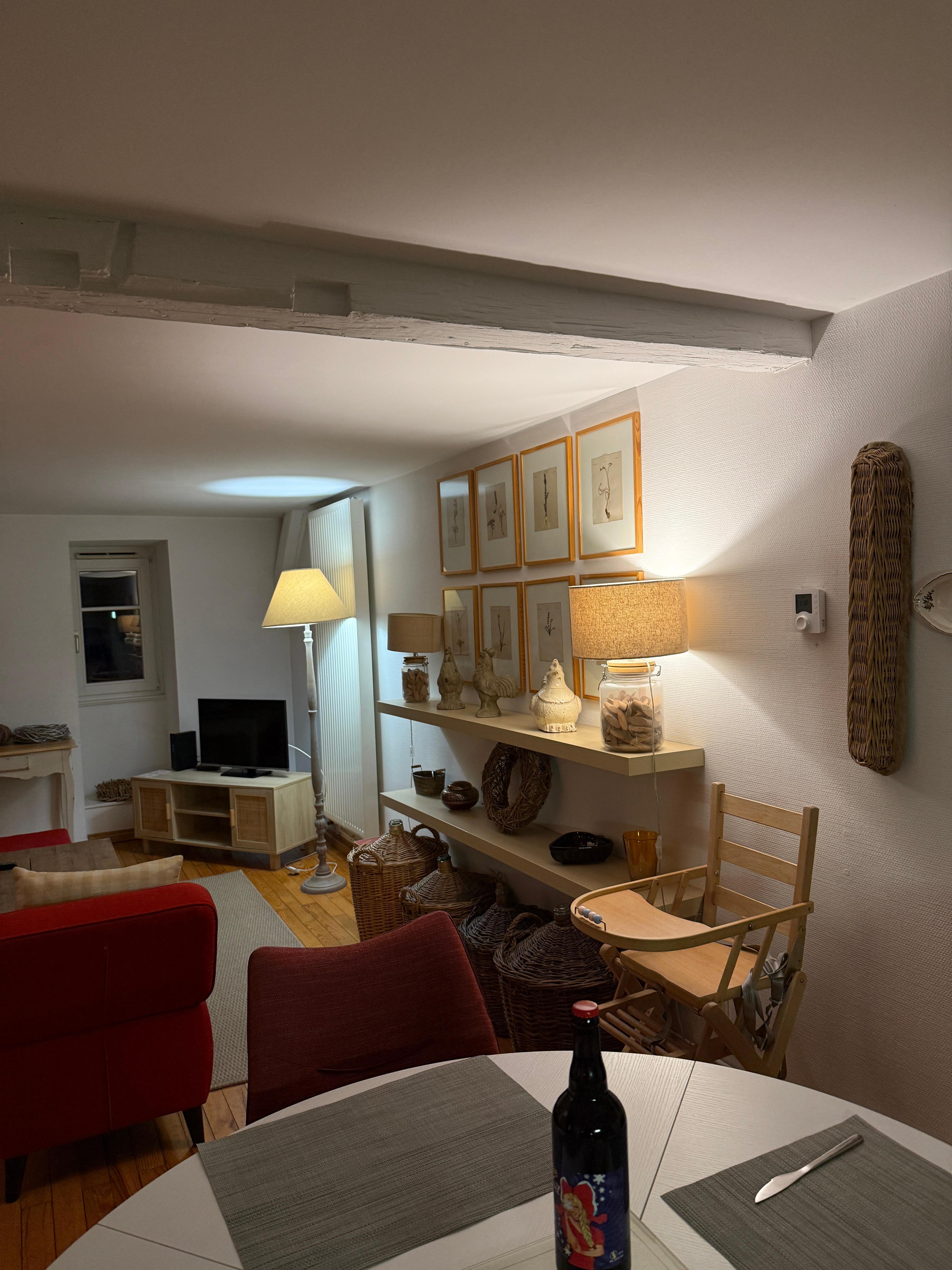 Livingroom and kitchen table