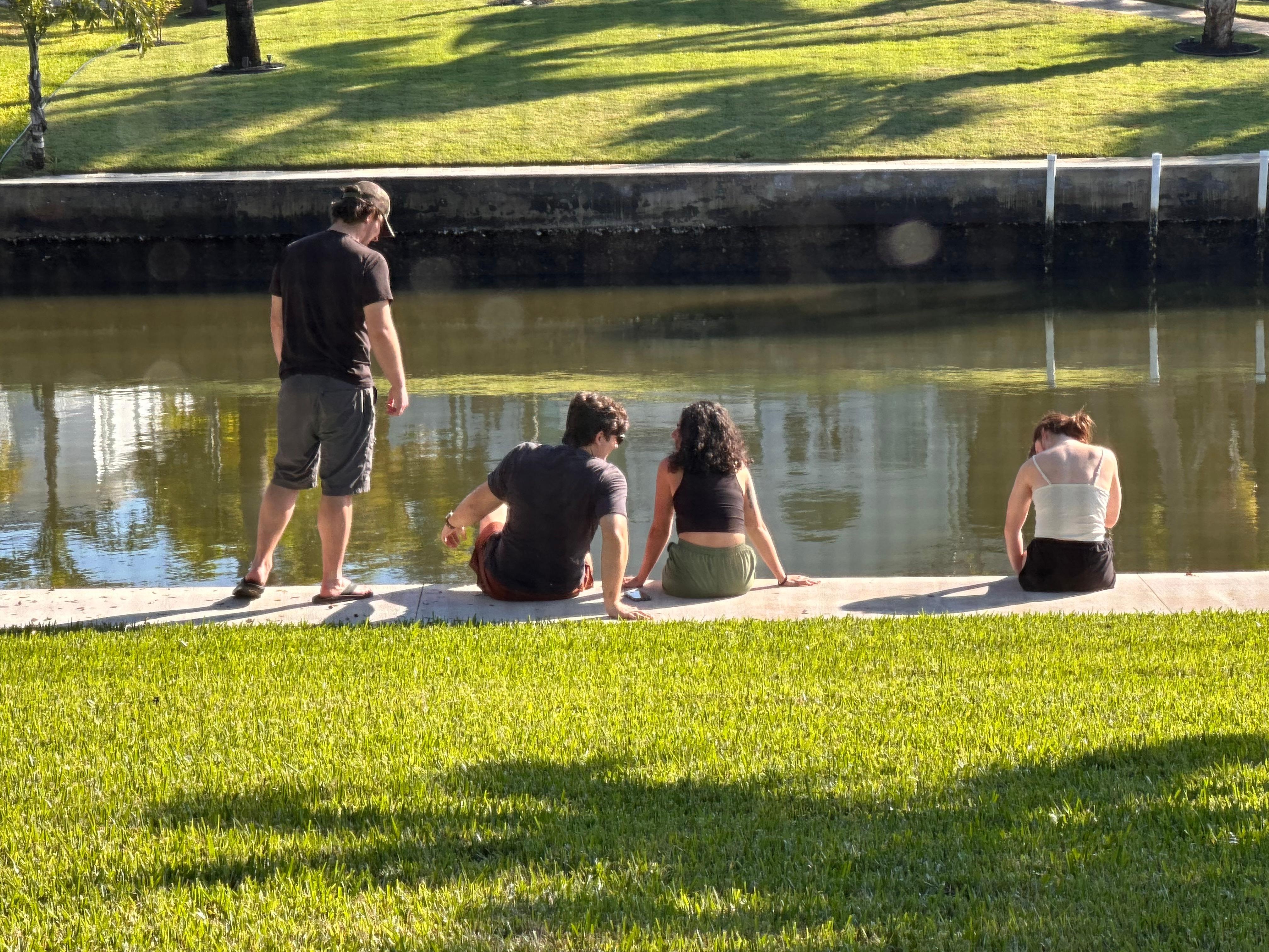 Enjoying the waterway in back of the house