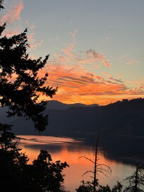 View from the terrace at sunset