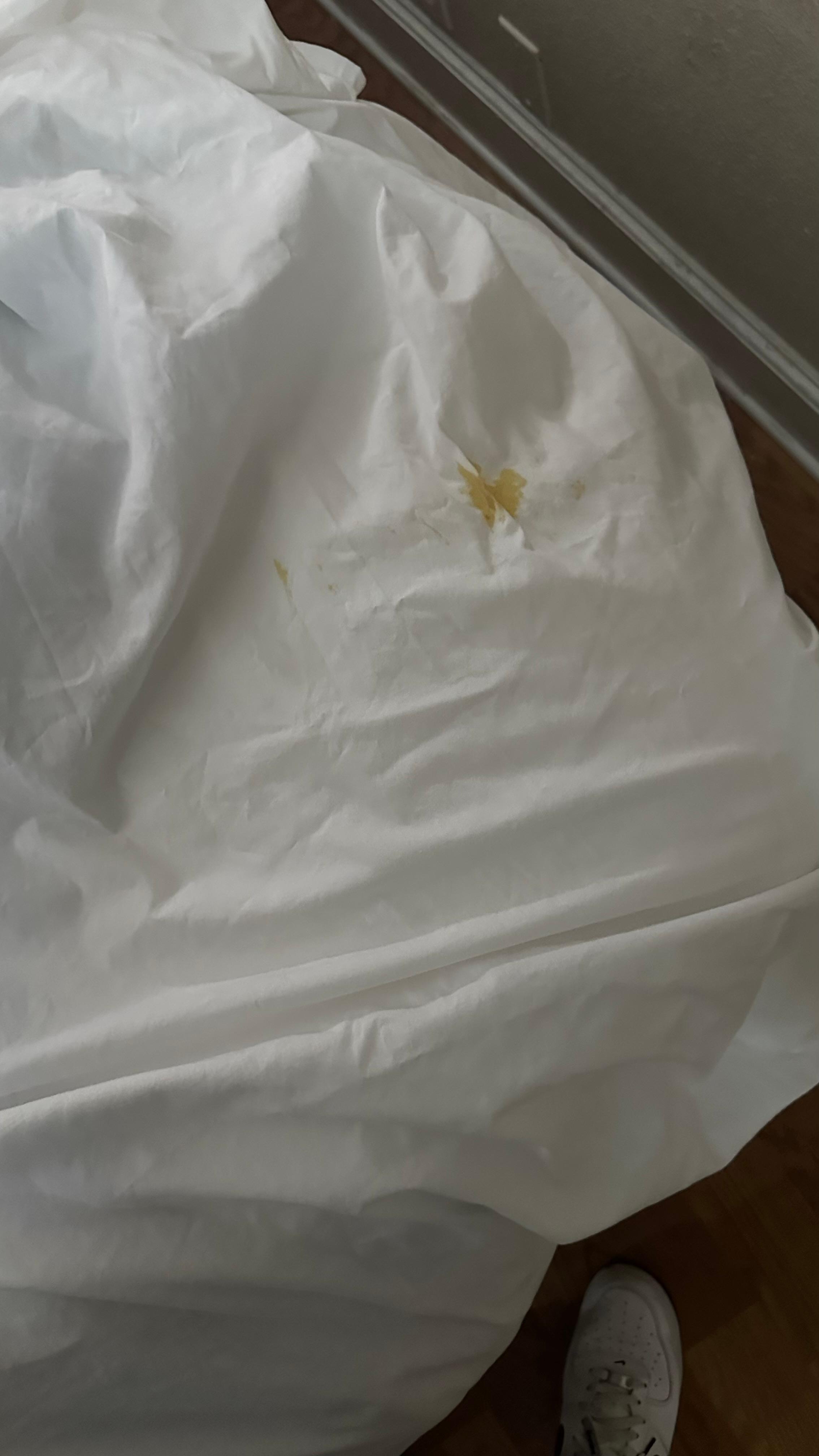 Random stain on bed 