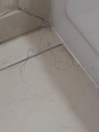 Very dirty bathroom with hair all over the floor that was definitely not mine