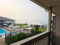 View from poolside room balcony