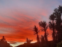 View from back of section at sunset.