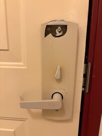 Inside of room door.