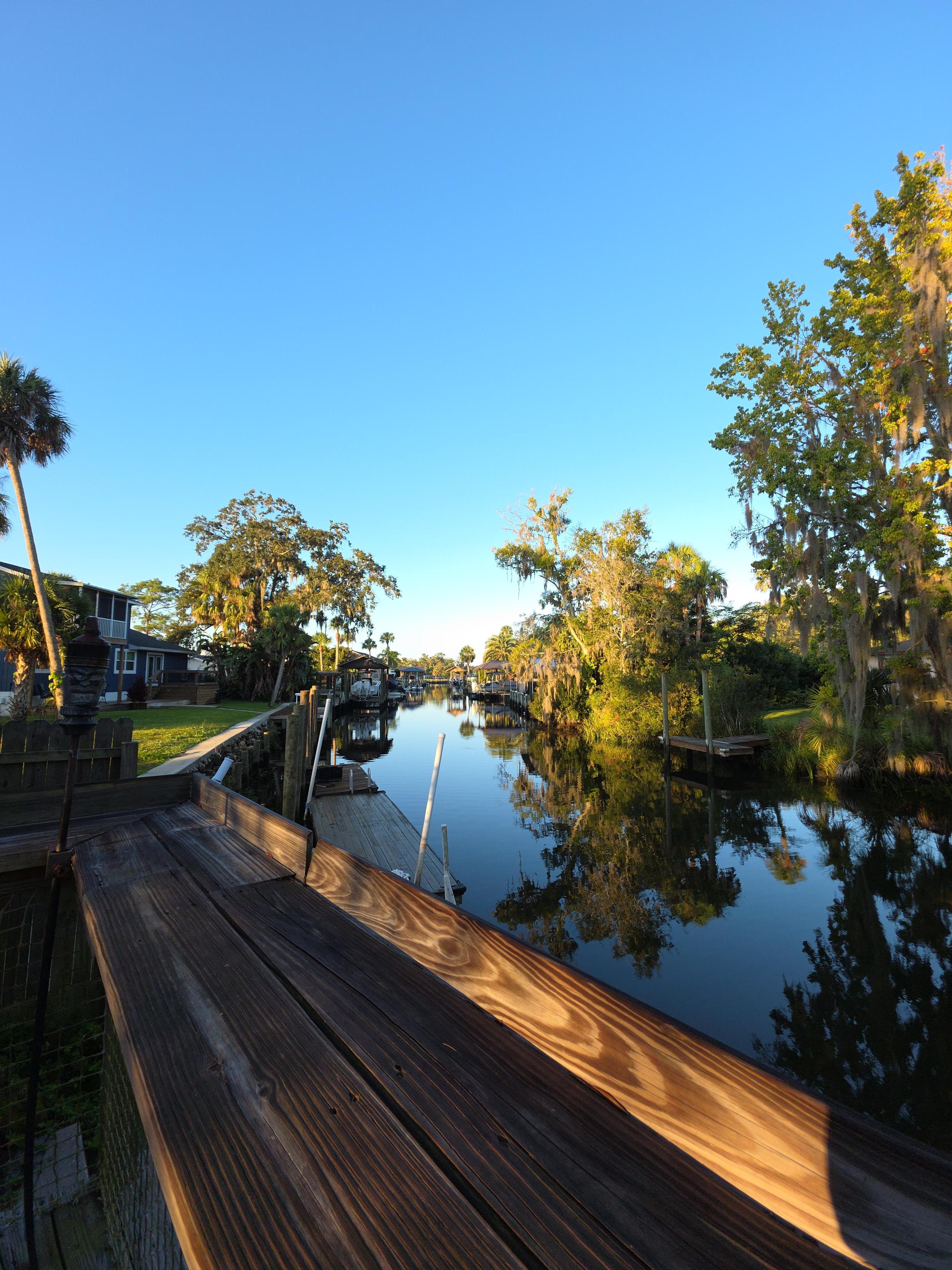 Deck over looking canal
