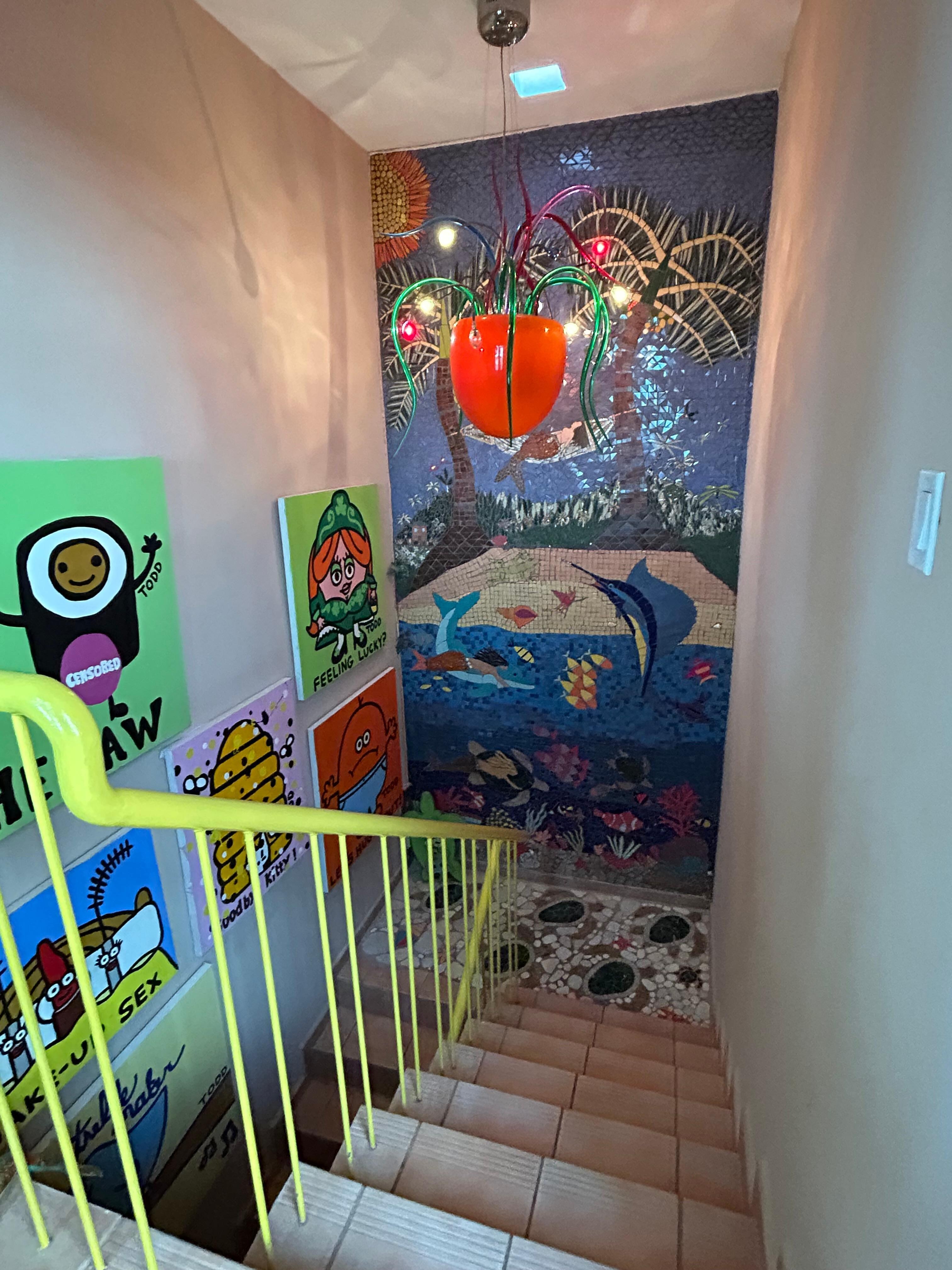 Some of the colorful artwork in the home
