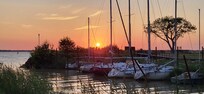 Coucher de soleil au port de Bourg de Plassac (3km de la maison)