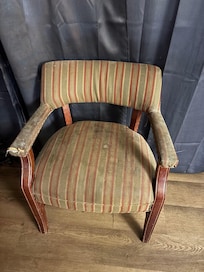 Dirty stained chair they expect us to use
