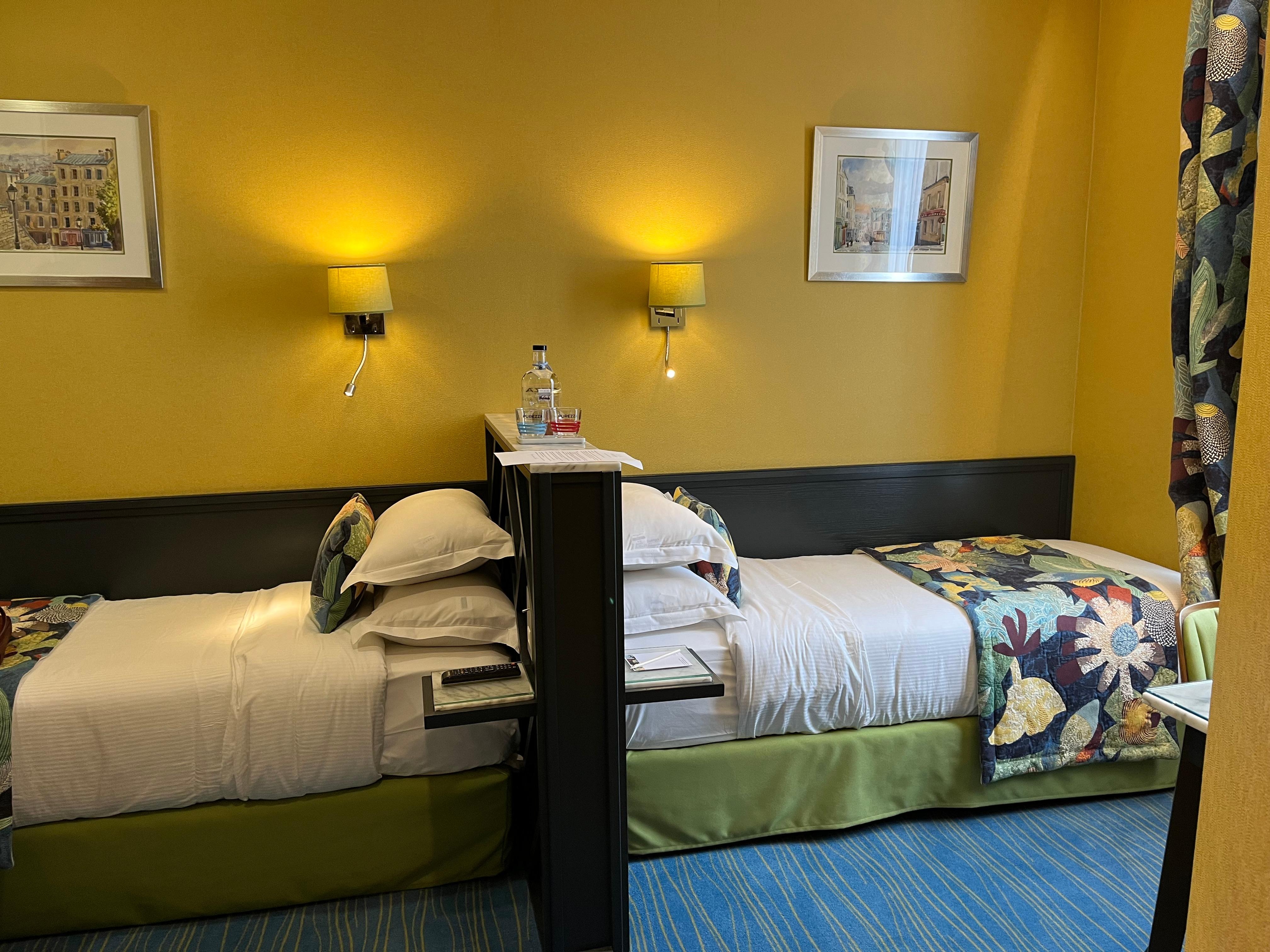 twin beds with luxury linens