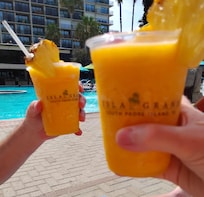 Frozen drinks from pool bar mango margarita