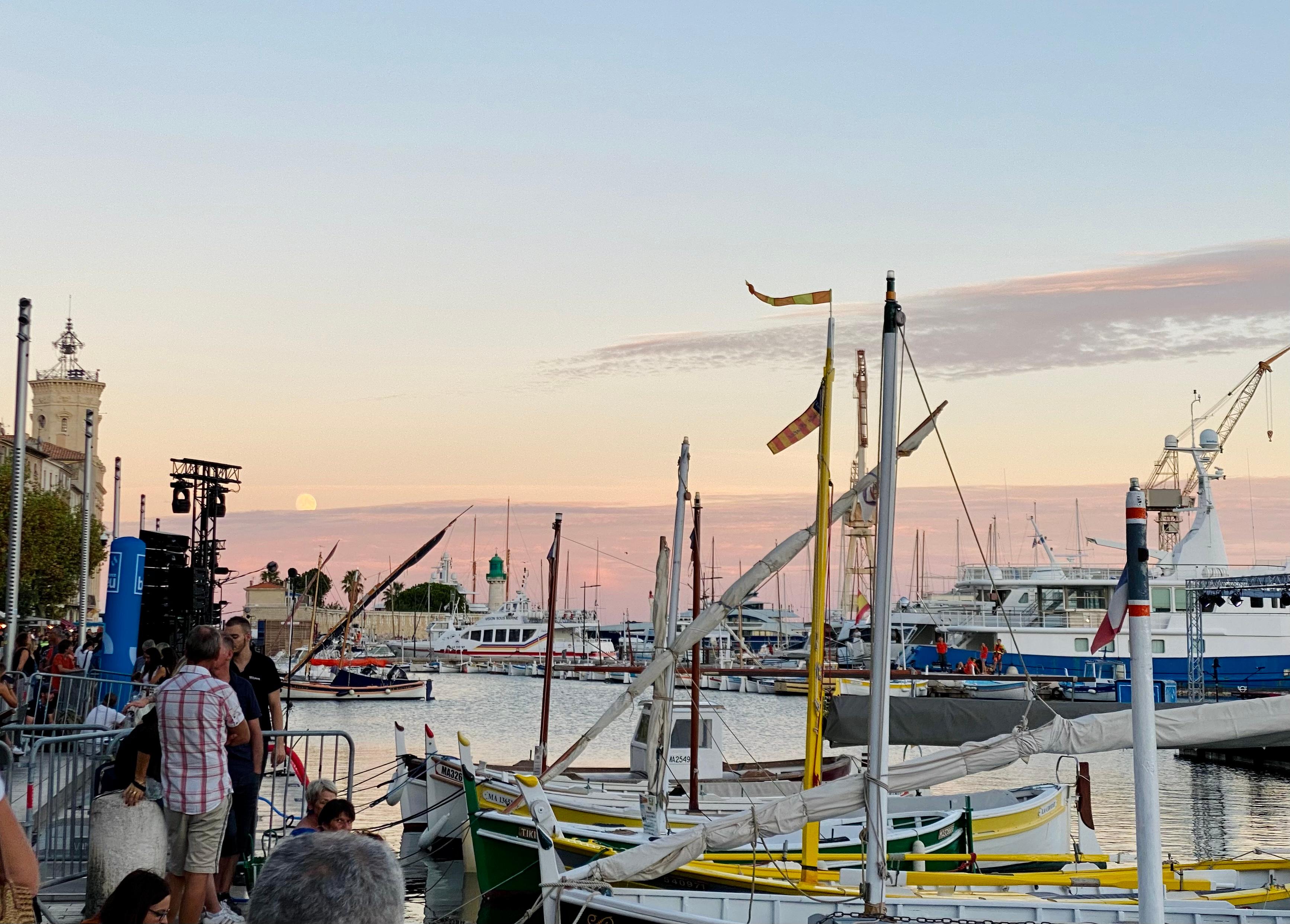 La Ciotat harbor as sun was setting prior to concert! 