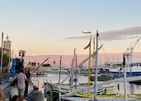La Ciotat harbor as sun was setting prior to concert!