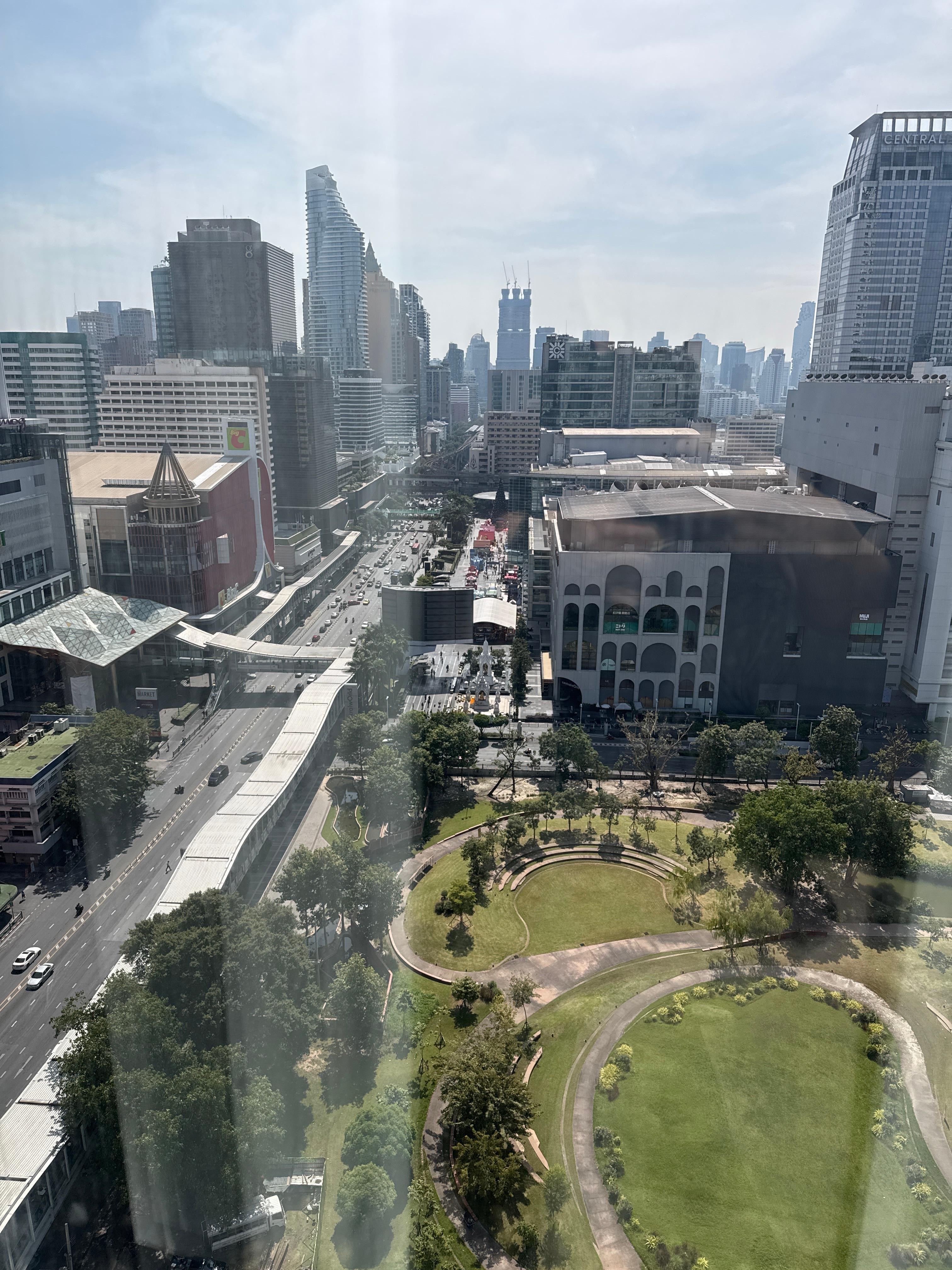 View from hotel room on the 20th floor. 