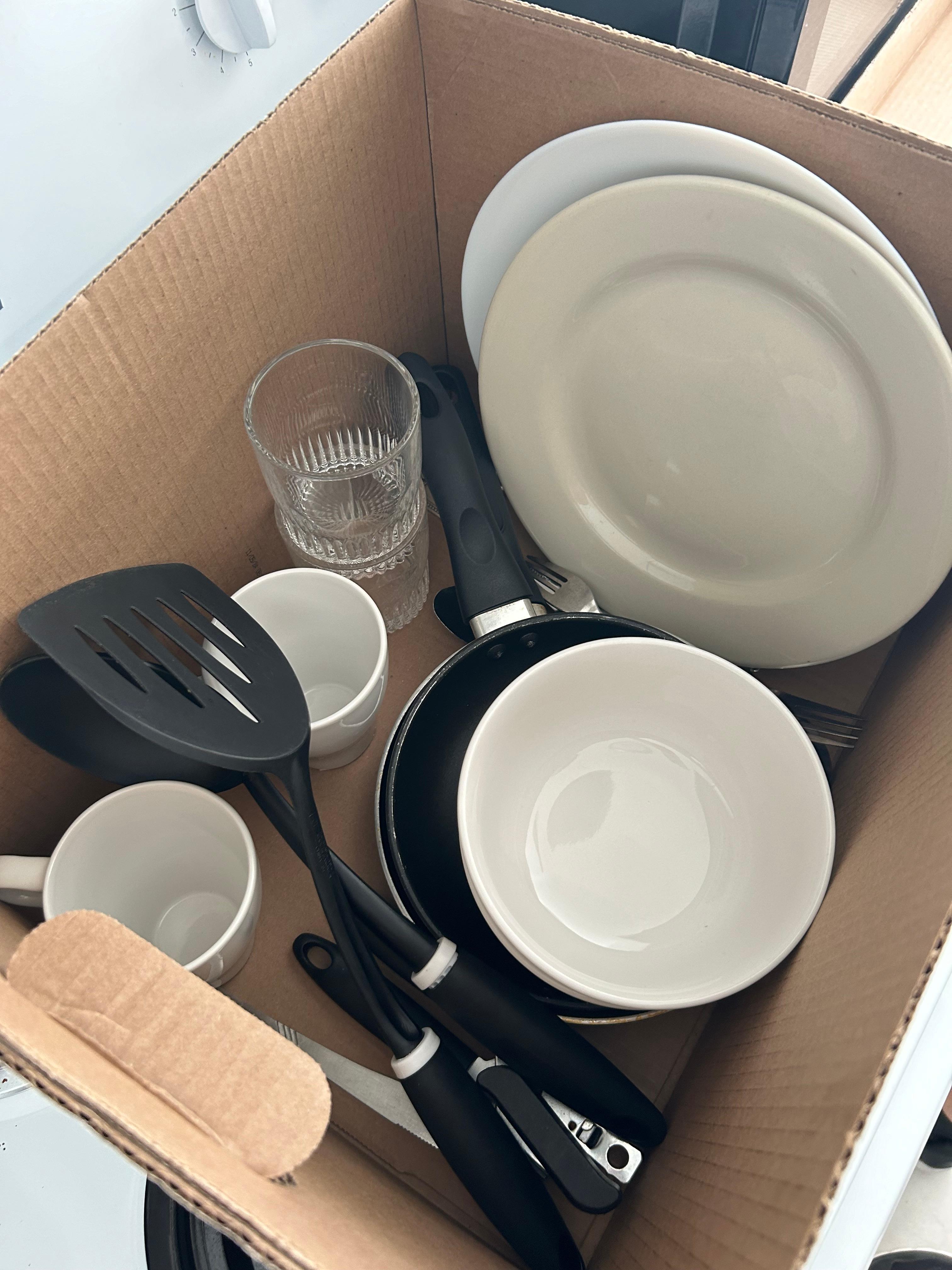 This is what they give you for the kitchen supplies. We are a family of 5. Not going to work.