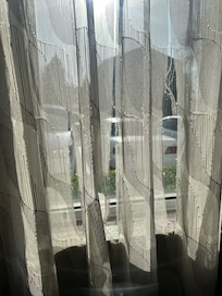 Shredded window curtains