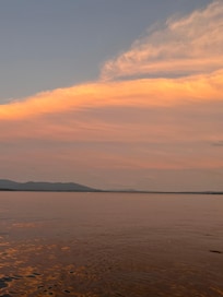 Gorgeous sunset from our canoe!