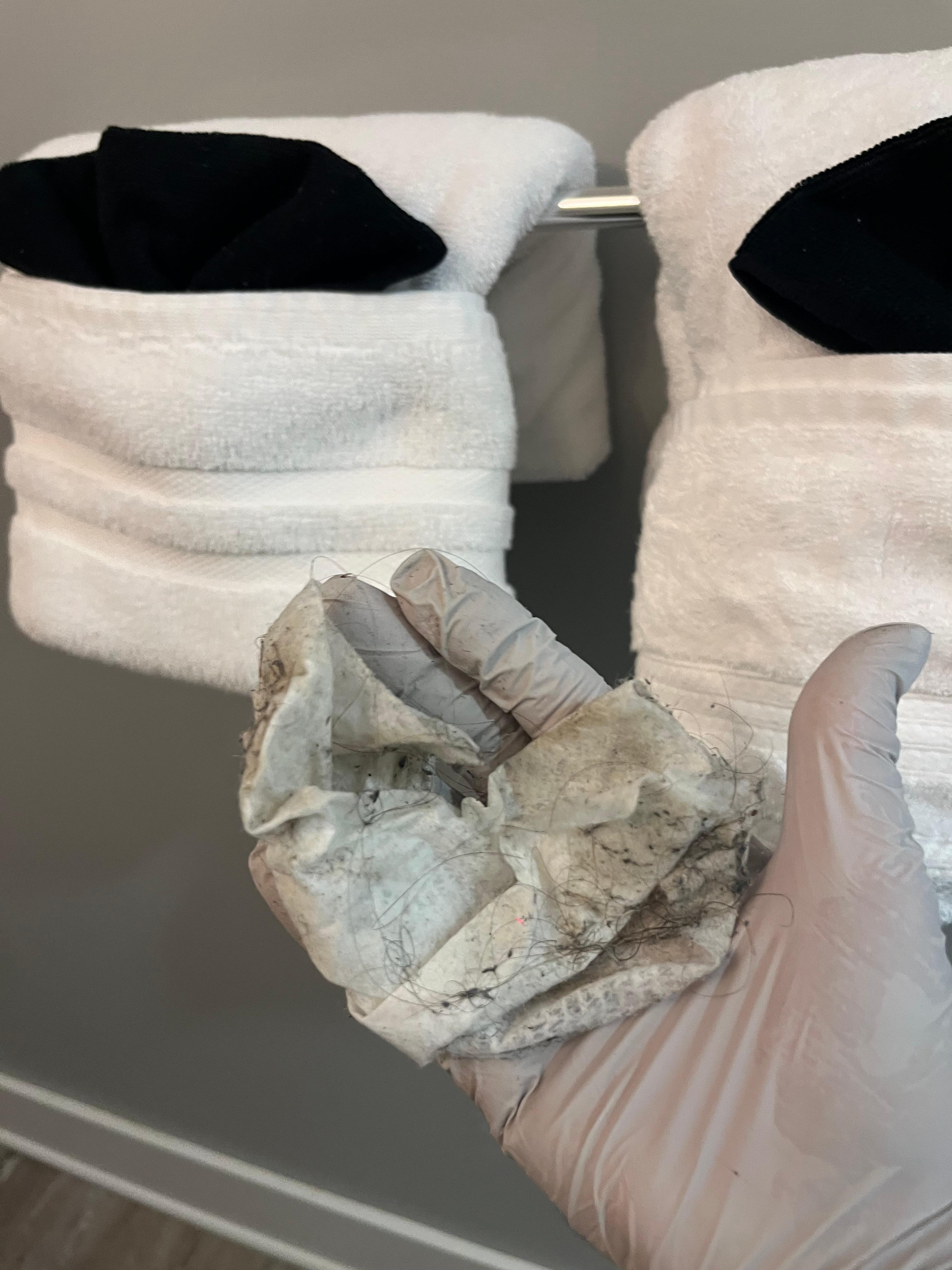 First wipe of the  bathroom floor