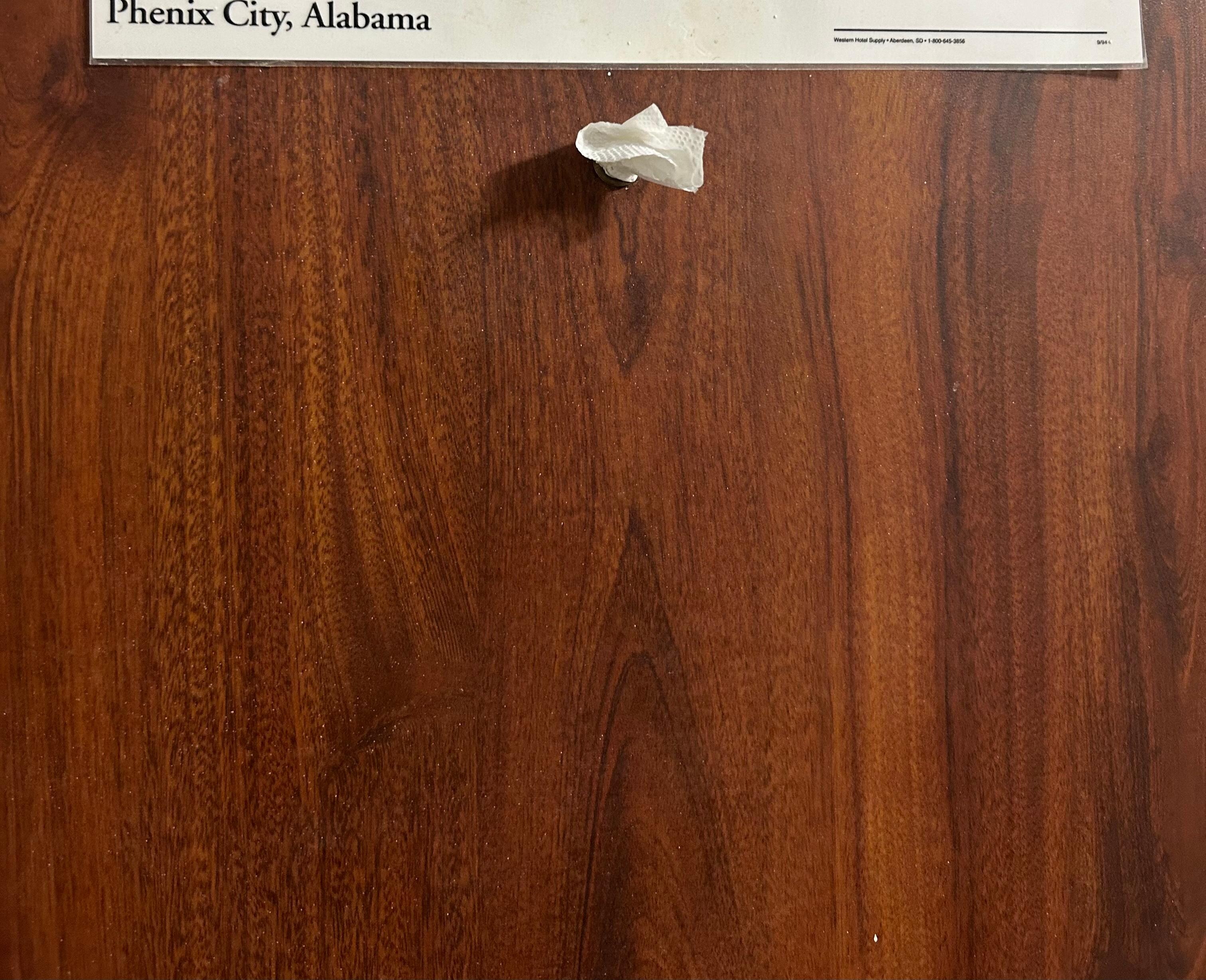 Tissue in the peep hole.