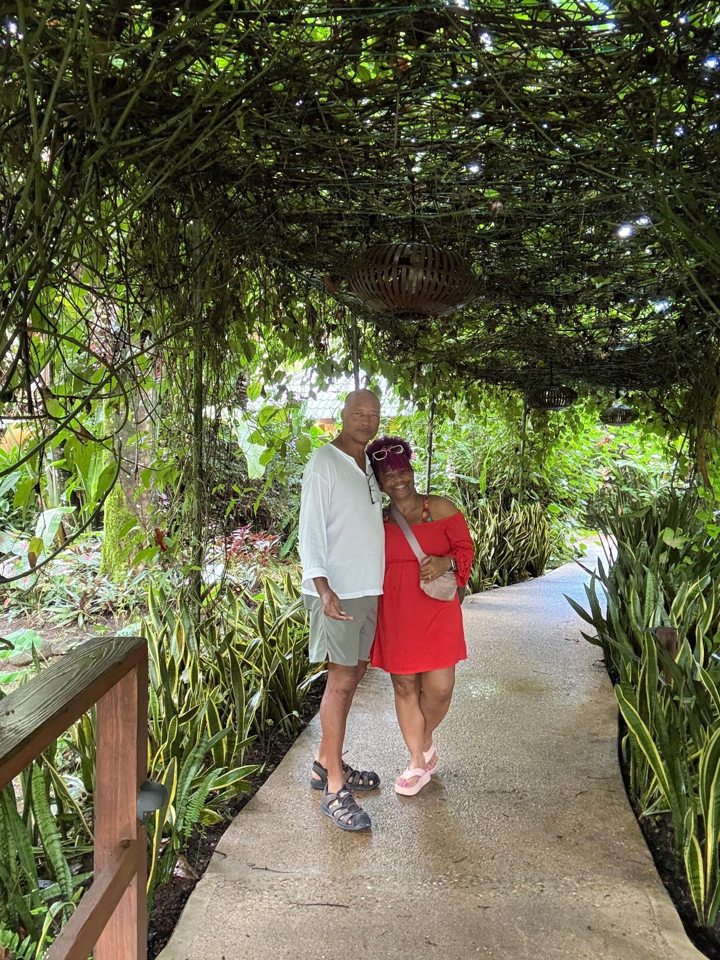 Enjoy the beautiful trees and flowers around the resort